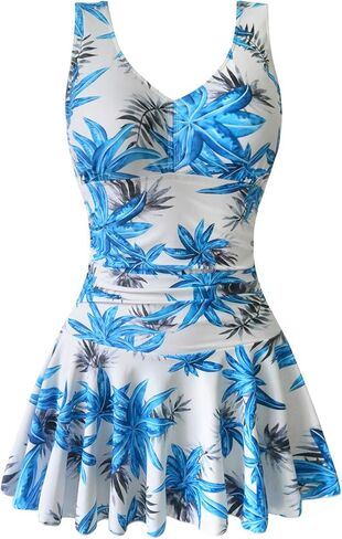 Aontus Plus Size Hawaiin Swimsuits للنساء ملابس السباحة الطويلة الجذع السيطرة على السباحة in Kuwait