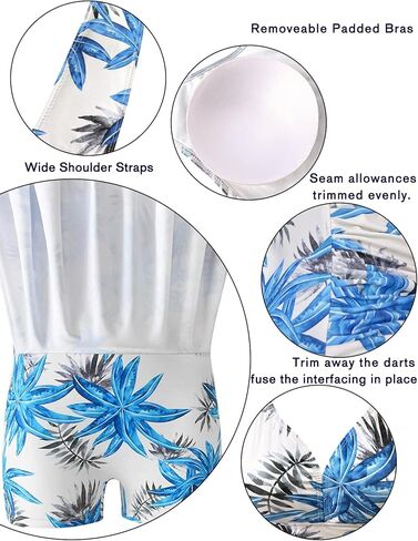 Aontus Plus Size Hawaiin Swimsuits للنساء ملابس السباحة الطويلة الجذع السيطرة على السباحة in Kuwait