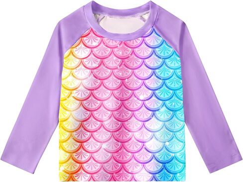 Girls Kids Rash Guard Sets 3 Pieces Tankini Bathing Suit Swimwear Long Sleeves Swimsuit for 3-8 Years in Saudi Arabia