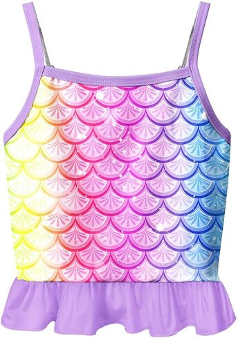 Girls Kids Rash Guard Sets 3 Pieces Tankini Bathing Suit Swimwear Long Sleeves Swimsuit for 3-8 Years in Saudi Arabia