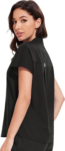 Niaahinn Scrub Top for Women-Mandarin Collar ، اثنين من الجيوب ، مكافحة الشريان ، فرك نسائي 4 اتجاهات in Kuwait