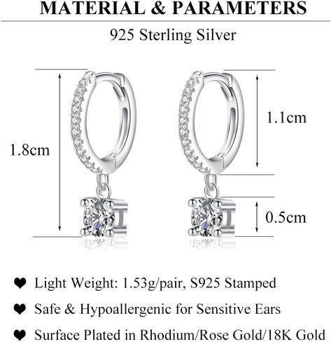 SLUYNZ Solid 925 Sterling Silver CZ Hoop Earrings for Women Teens Small CZ Hoop Earrings Huggie Drop in Saudi Arabia