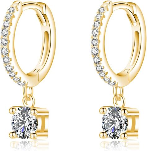 SLUYNZ Solid 925 Sterling Silver CZ Hoop Earrings for Women Teens Small CZ Hoop Earrings Huggie Drop in Saudi Arabia