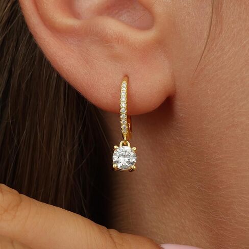 SLUYNZ Solid 925 Sterling Silver CZ Hoop Earrings for Women Teens Small CZ Hoop Earrings Huggie Drop in Saudi Arabia