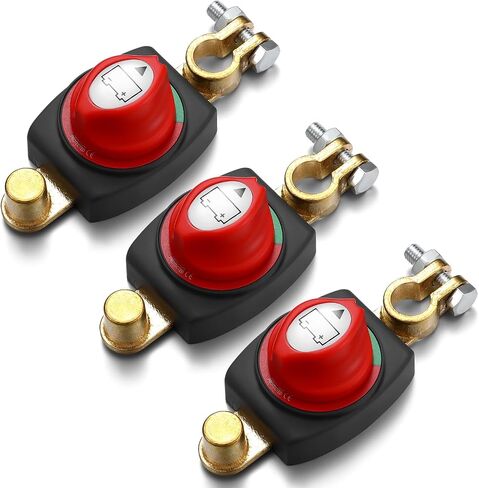 3 PCS بطارية مفتاح التبديل العلوي POST ON/OFF 12-48V قطع البطارية مفتاح التبديل MASTER-DUTY لقارب سيارة RV (OFF-275A-TOP POST) in Kuwait