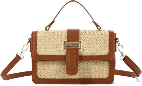 حقائب كروس صيفية من القش للنساء حقائب يد منسوجة عصرية وحقائب يد من القش لقضاء العطلات in Kuwait