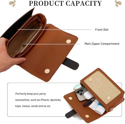 حقائب كروس صيفية من القش للنساء حقائب يد منسوجة عصرية وحقائب يد من القش لقضاء العطلات in Kuwait