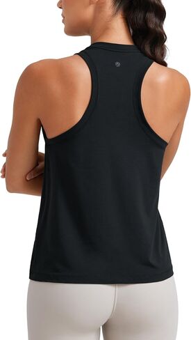 CRZ Yoga Womens Pima Cotton High Neck تجريب الخزان Racerback Athletic Sleveless Tops أساسية قمصان اليوغا غير الرسمية in Saudi Arabia