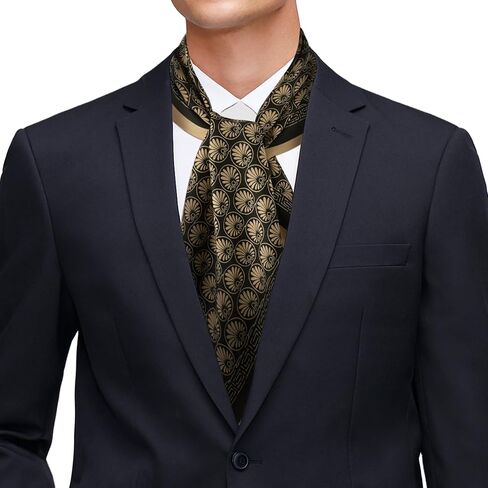 GERINLY Men Silk Feel Dress Scarf Square 35 Inch, Formal Suit Scarves Elegant Ascot, Gentleman Neck Wrap in Kuwait
