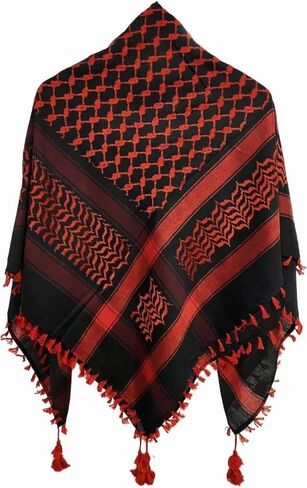 فلسطين Keffiyeh Shemagh للجنسين Scarf 48x48 Cotton Arafat Hatta Ad Appary وشاح مع شرابة طويلة in Kuwait