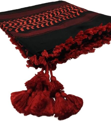 فلسطين Keffiyeh Shemagh للجنسين Scarf 48x48 Cotton Arafat Hatta Ad Appary وشاح مع شرابة طويلة in Kuwait