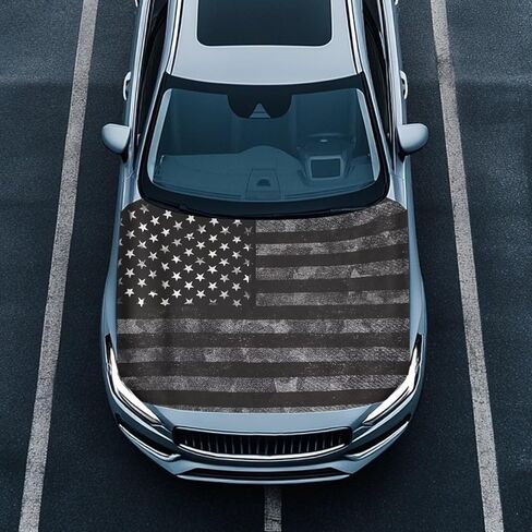 Car Hood Cover American Flag Design Car Hood Protector Waterproof Universal Automotive Exterior Accessories 4th of July Patriotic Decorations for Most Vehicles Sedans Trucks SUVs Pickup in Kuwait