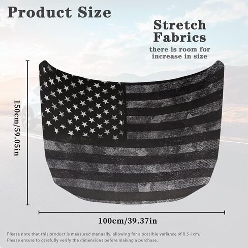 Car Hood Cover American Flag Design Car Hood Protector Waterproof Universal Automotive Exterior Accessories 4th of July Patriotic Decorations for Most Vehicles Sedans Trucks SUVs Pickup in Kuwait