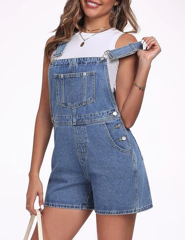 Skirt BL Denim Overall Shorts for Women Casual Adjustable Straps Bib Jean Short Overalls Shortalls with Pockets Summer in Saudi Arabia