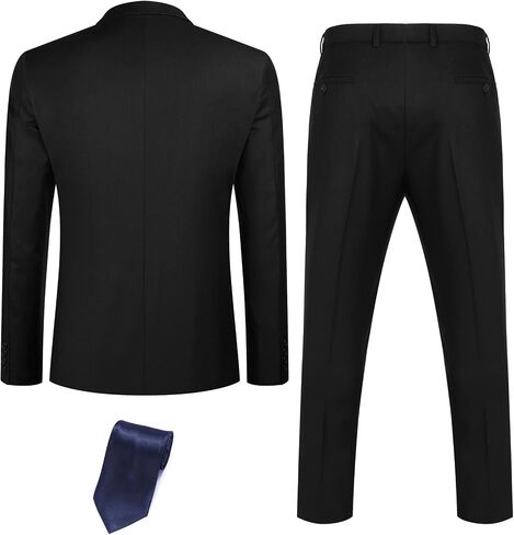 COOFANDY Mens 3 Piece Suits One Button Blazer Jacket Slim Fit Vest Suit Pant with Tie in Saudi Arabia