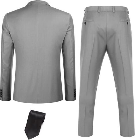 COOFANDY Mens 3 Piece Suits One Button Blazer Jacket Slim Fit Vest Suit Pant with Tie in Saudi Arabia