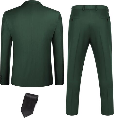 COOFANDY Mens 3 Piece Suits One Button Blazer Jacket Slim Fit Vest Suit Pant with Tie in Saudi Arabia