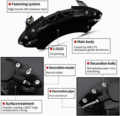 AOOA Aluminum Yellow Caliper Covers fits Dodge Durango SXT/GT/R/T 2021-2024 and Jeep Grand Cherokee 2017-2021 (Set of 4) in Kuwait