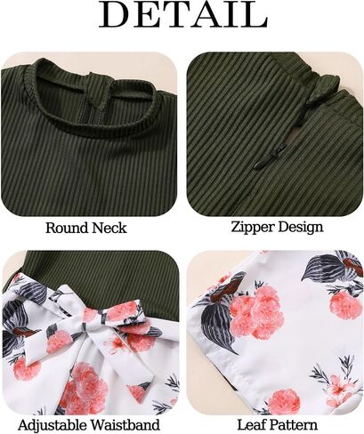 Girls Jumpsuits Puff Sleeve Leaves Wide Leg Romper Kids Summer Jumper Tween Girls Trendy Preppy Clothes Size 8-12 in Saudi Arabia