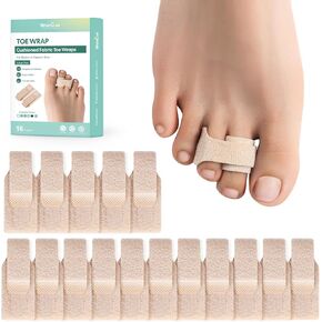 Welnove Hammer Toe Storener - 16 Pack Back Brack Toe - مصحح أصابع القدم المطرقة للنساء - جبول إصبع القدم لأصابع القدم المحصنة ، وأصابع القدم المجهورة ، وأصابع القدم العازمة - (متعدد الحجم ، البيج)
