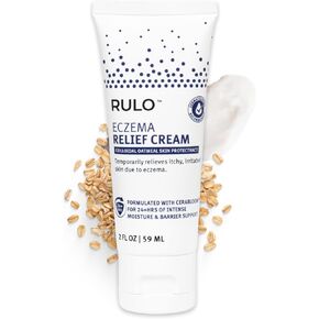 RULO Eczema Relief Cream - Prebiotic & Colloidal Oatmeal Eczema Lotion - Skin Care Treatment for Adults, Baby and Kids - Supports Skin Barrier, Soothes Itch, No Added Fragrance, No Steroids - 2 Fl Oz