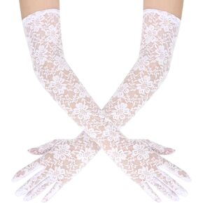 Lace Gloves Women Elbow Length Tea Party Opera Princess Lace Gloves for Women Girls