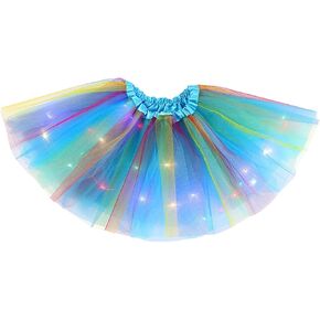 الفتيات يضيء توتو توتو توهج توهج الطبقات الباليه LED TULLE التنانير لأزياء الحفلات الهالوين ، 2-8 سنوات