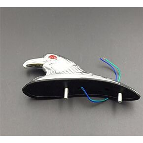 XKMT-Chrome Frender Fender Bonnet Eagle Head مع عيون LED حمراء [B01B269F5Q]