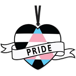 Progress Pride Ornament ، LGBTQIA+ Mirror Car Hanger Ornament ، ديكور منزلي لشهر الكبرياء ، إكسسوارات ألوان قوس قزح الفخر لحفلات شجرة السيارة ، أشياء القلب