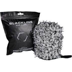 Blackline Car Wheel Mitt -Premium Scratch Free Microfiber Wash Mitt for Automotive Cleaning|Car Detailing Accessory Works with Bucket, or Foam Cannon | 70%/30% Microfiber Blend