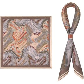 Men's 100% Mulberry Silk Square Scarf 21"x21" - Lightweight for Business/Wedding/Casual, With Gift Packed