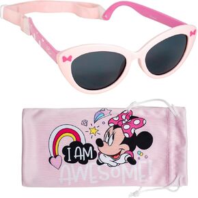 Minnie Mouse Official Baby Sunglasses | Disney Accessory with Carrying Case and Adjustable Strap | Safe UV 400 | Baby/Toddler