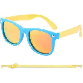 azuza Kids Polarized Sunglasses Party Favor TPEE Silicone Flexible Shades for Girls Boys Age 3-9 Party Favor