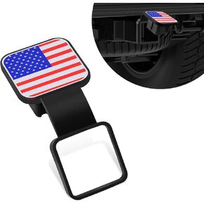 Car Trailer Hitch Cover Fits 2" Receivers, American Flag Trailer Hitch Tube Plug Insert, Towing Hitch Tube Dust-Proof Plug, Universal Vehile Exterior Accessories(Black) in Kuwait