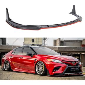 5pcs الأمامية المصد المفسد المفسد المفسد التوافق مع 2018-2024 Toyota camry se xse trd ، red line air yofer style v2 winglet lower in body kit kit kit body body black)