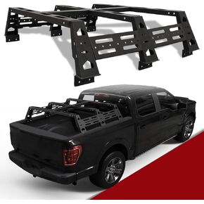 رف سرير برادولاند يناسب F150 & Raptor 2009-2023 من السهل تثبيت موسع سرير الشاحنة مع لوحة مولي أوسع لرفوف سرير حاملة البضائع