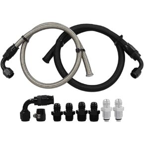 Power Steering Hose Kit 25Inch AN6 Power Steering Pump Hose Kit Fit for 1950-2000 GM LS Swap CHEVY C10 Swap Connects GM Type 2