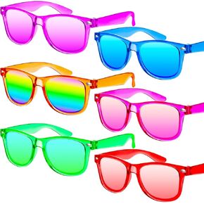 Kids Sunglasses Bulk ، 6 Pack Kids Sunglasses Party Taving ، نظارة شمسية شفافة للأطفال مع حماية UV400 ، لوازم الحفلات ، شاطئ ، حمام سباحة الحفلات ، لصالح الحفلات للأطفال والبنات 3-8