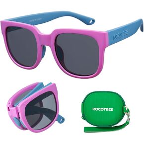 Foldable Kids Sunglasses, Colourful Flexible Frames for Boys & Girls, Single-Pack
