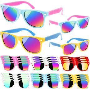 ZMCINER 24 Pack Kids Sunglasses Bulk, Neon Sunglasses for Kids Boys and Girls, Summer Party Supplies, Beach Pool Party Favors, Great Gift for Birthday Graduation Party Supplies