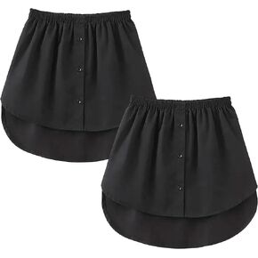 tagunop Women's Shirt Extender Removable Layering Skirts Half Length Undershirt Skirt with Buttons