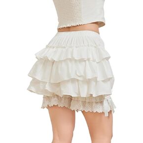 Victorian Bloomers Lolita Pumpkin with Bow Women's Ruffled Shorts 100% Cotton Lace Pettipants