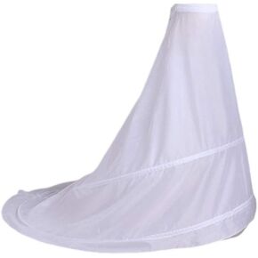 Petticoat Bride Wedding Dress Trailing Skirt Petticoat Yarnless 2-hoops Elastic Waist Draw White, 80 cm