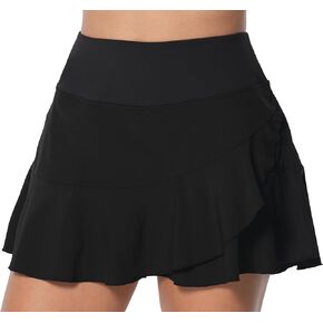 Sunzel Women's Tennis Skirt with Built-in Shorts Pleated High-Waisted Athletic Skort with Pockets & Tummy Control for Golf