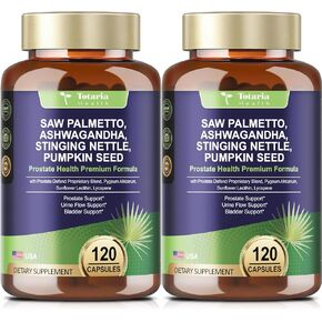 Organic Saw Palmetto - Prostate Health Supplements for Men with Ashwagandha Root, Stinging Nettle, Pumpkin Seed, Prostate Defend Propnietary Blend, DHT Blocker, 120 Count