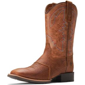 SUREWAY Western Boots For Men - Mens Square Toe Cowboy Boot,Oil/Slip Resistant,Durable Fashionable Classic Pull on 10 Inch Wellington Boots - Soft Toe Work Boots