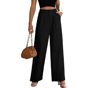 Women's Wide Leg Dress Pants High Waisted Business Casual Trousers Dressy Work Office Pants with Pockets