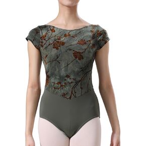 Galadriel - Retro Printing Flocking Dance Leotard for Women