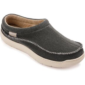 Zigzaggagger Mens Canvas تنزلق على النعال المنزلية الداخلية في الهواء الطلق