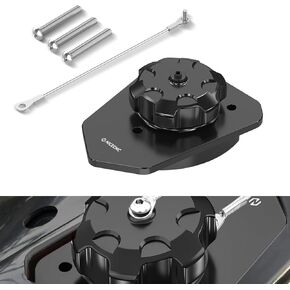 Fuel Filler Neck Gas Tank Cap Kit Compatible with 690 Enduro/R & SMC/R 2019-2023, Fuel Filler Kit with Stainless Steel Tethering Lanyard, Fuel Neck Cap Cover, Black